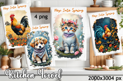 Easter Kitchen Towel Sublimation Design Product Image 1