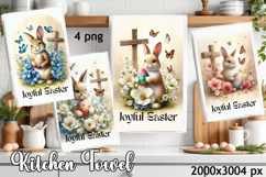 Happy Easter Kitchen Towel Sublimation Design Product Image 1