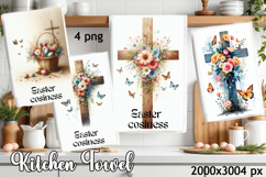 Happy Easter Kitchen Towel Sublimation Design Product Image 1