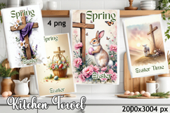 Happy Easter Kitchen Towel Sublimation Design Product Image 1