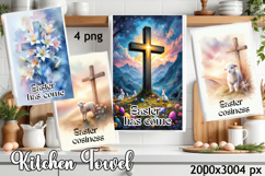 Happy Easter Kitchen Towel Sublimation Design Product Image 1