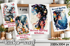 Easter angel Kitchen Towel Sublimation Design Product Image 1