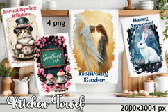 Easter angel Kitchen Towel Sublimation Design Product Image 1