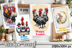Easter cock Kitchen Towel Sublimation Design Product Image 1