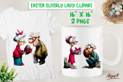 Easter clipart Funny Elderly people Adult humor Funny couple Product Image 1