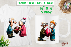 Easter clipart Funny Elderly people Adult humor Funny couple Product Image 1