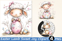 Easter Lamb Sweet Joy Clipart Product Image 1