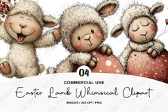 Easter Lamb Whimsical Clipart Product Image 1