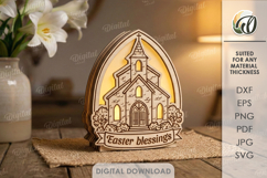3D Easter Lamp Laser Cut. Night Light. Led Lamp SVG Product Image 1