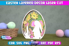 Easter Layered Decor SVG | 3D Easter Laser Cut |Happy Easter Product Image 1