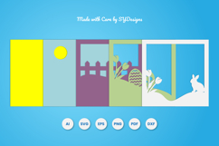 Easter Layered Paper Cut SVG | Spring Bunny Shadow Box SVG Product Image 2