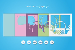 Easter Layered Paper Cut SVG | Spring Bunny Shadow Box SVG Product Image 2