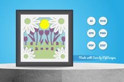 Easter Layered Paper Cut SVG | Spring Bunny Shadow Box SVG Product Image 1