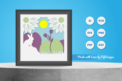 Easter Layered Paper Cut SVG | Spring Bunny Shadow Box SVG Product Image 1