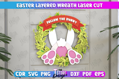 Easter Layered Wreath | Easter Design | Porch Decorating|CNC Product Image 1