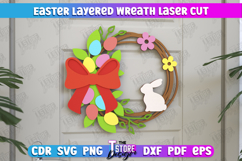 Easter Layered Wreath | Easter Design | Porch Decorating|CNC Product Image 1