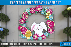 Easter Layered Wreath | Easter Design | Porch Decorating|CNC Product Image 1