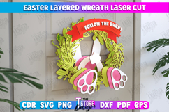 Easter Layered Wreath | Easter Design | Porch Decorating|CNC Product Image 3