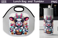 Easter Cute Cow Sublimation | Easter Lunch Bag Tumbler Product Image 1