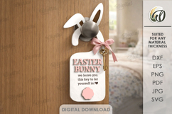 Easter Magic Key Door Hanger Laser Cut. Door Knob Tag SVG Product Image 1