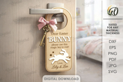 Easter Magic Key Door Hanger Laser Cut. Door Knob Tag SVG Product Image 1