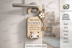 Easter Magic Key Door Hanger Laser Cut. Door Knob Tag SVG Product Image 1
