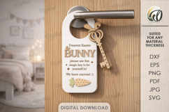 Easter Magic Key Door Hanger Laser Cut. Door Knob Tag SVG Product Image 1