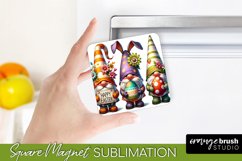 Easter Magnet Sublimation Design - Easter Bunny Gnome Theme