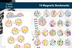 Round Easter Magnetic Bookmark Bundle, Printable Book Marks Product Image 1
