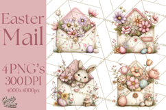 Easter Letters and Mail PNG, Spring Stationery Clipart Product Image 1