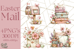 Easter Letters and Mail PNG, Spring Stationery Clipart Product Image 1