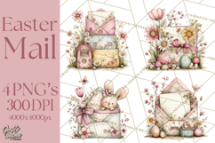 Easter Letters and Mail PNG, Spring Stationery Clipart Product Image 1