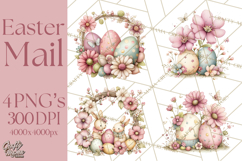 Easter Letters and Mail PNG, Spring Stationery Clipart Product Image 1