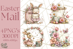 Easter Letters and Mail PNG, Spring Stationery Clipart Product Image 1