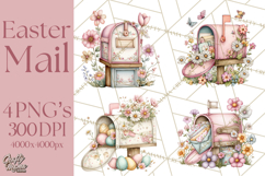 Easter Letters and Mail PNG, Spring Stationery Clipart Product Image 1