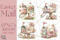Easter Letters and Mail PNG, Spring Stationery Clipart Product Image 1