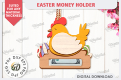 Easter Chicken Money Holder Laser Cut. Easter Gift SVG Product Image 1