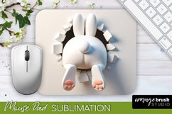 Easter Mousepad Sublimation - Easter Bunny 3D Hole in Wall 