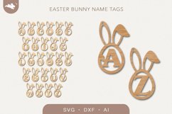 Easter bunny letters svg, Easter egg svg with bunny ears svg Product Image 1