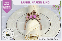 Easter Wooden Napkin Rings LaserCut Bundle. Easter Decor SVG Product Image 3