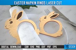 Easter Napkin Rings Lasercut Design, Bunny Napkin Holder SVG Product Image 1