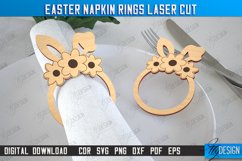 Easter Napkin Rings Lasercut Design, Bunny Napkin Holder SVG Product Image 1
