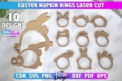 Easter Napkin Rings Laser Cut Bundle, Easter Table Decor SVG Product Image 1