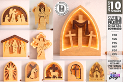 Easter Night Light Laser Cut Bundle| Religious LED Light SVG Product Image 1