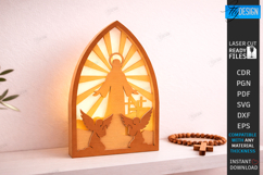Easter Night Light Laser Cut | Religious LED Light SVG | CNC Product Image 1