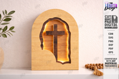 Easter Night Light Laser Cut | Religious LED Light SVG | CNC Product Image 1