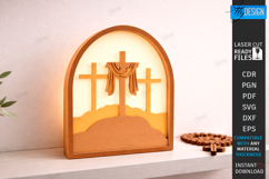 Easter Night Light Laser Cut | Religious LED Light SVG | CNC Product Image 1