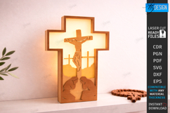 Easter Night Light Laser Cut | Religious LED Light SVG | CNC Product Image 1