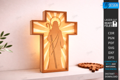 Easter Night Light Laser Cut | Religious LED Light SVG | CNC Product Image 1