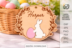 Personalized Easter Ornament Laser Cut. Easter Ornament SVG Product Image 1
